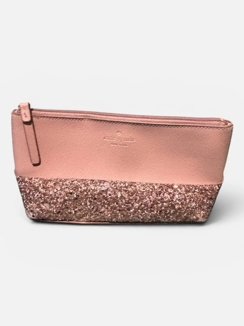Kate Spade New York Little Shiloh Greta Court Cosmetic Bag Dusty Peony Glitter